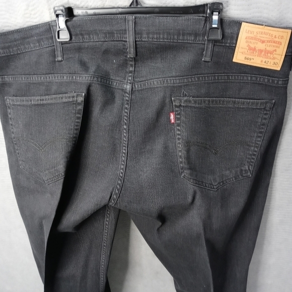 Levis 569 men's 42"× 30" black jeans red tab. A9pm - Picture 5 of 9